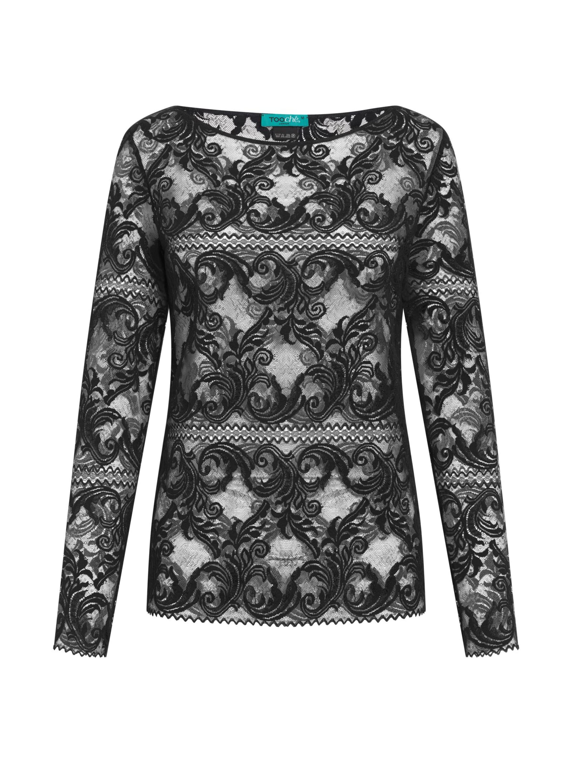 TOOche Shirt 'Lace Elegance' in Black: front