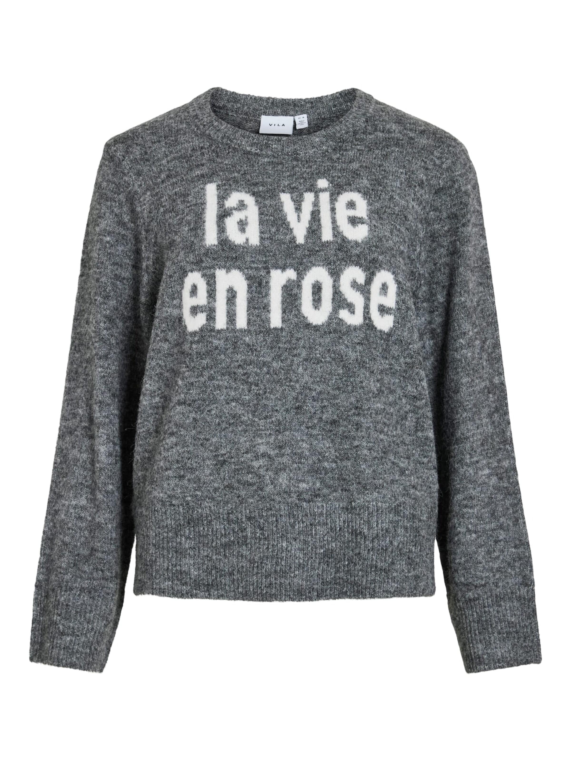 VILA Sweater 'Melie' in Grey: front