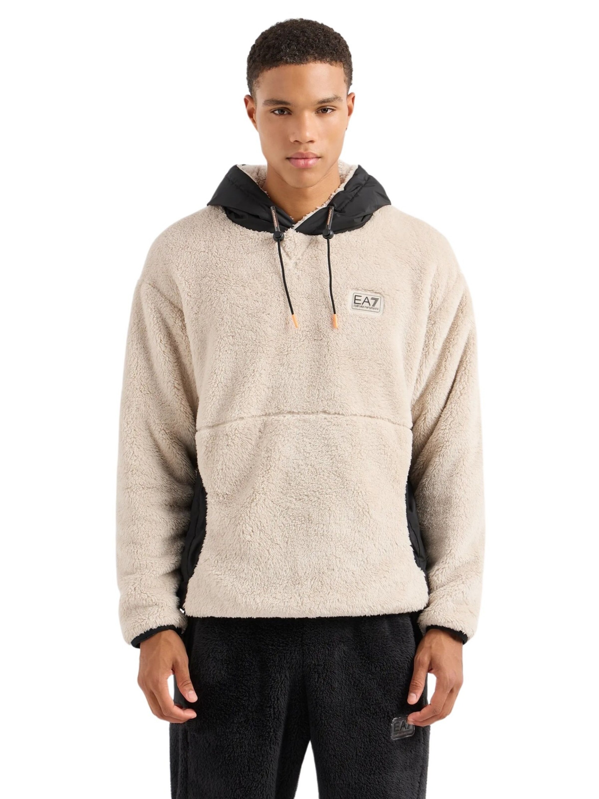 Sweat-shirt EA7 Emporio Armani en beige : devant