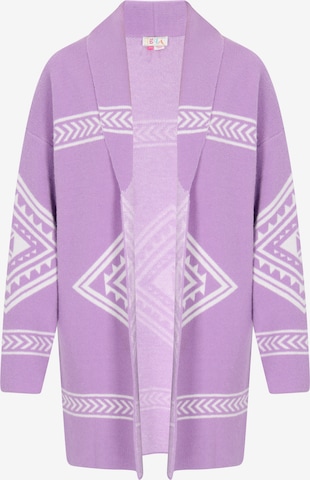 Cardigan IZIA en violet : devant