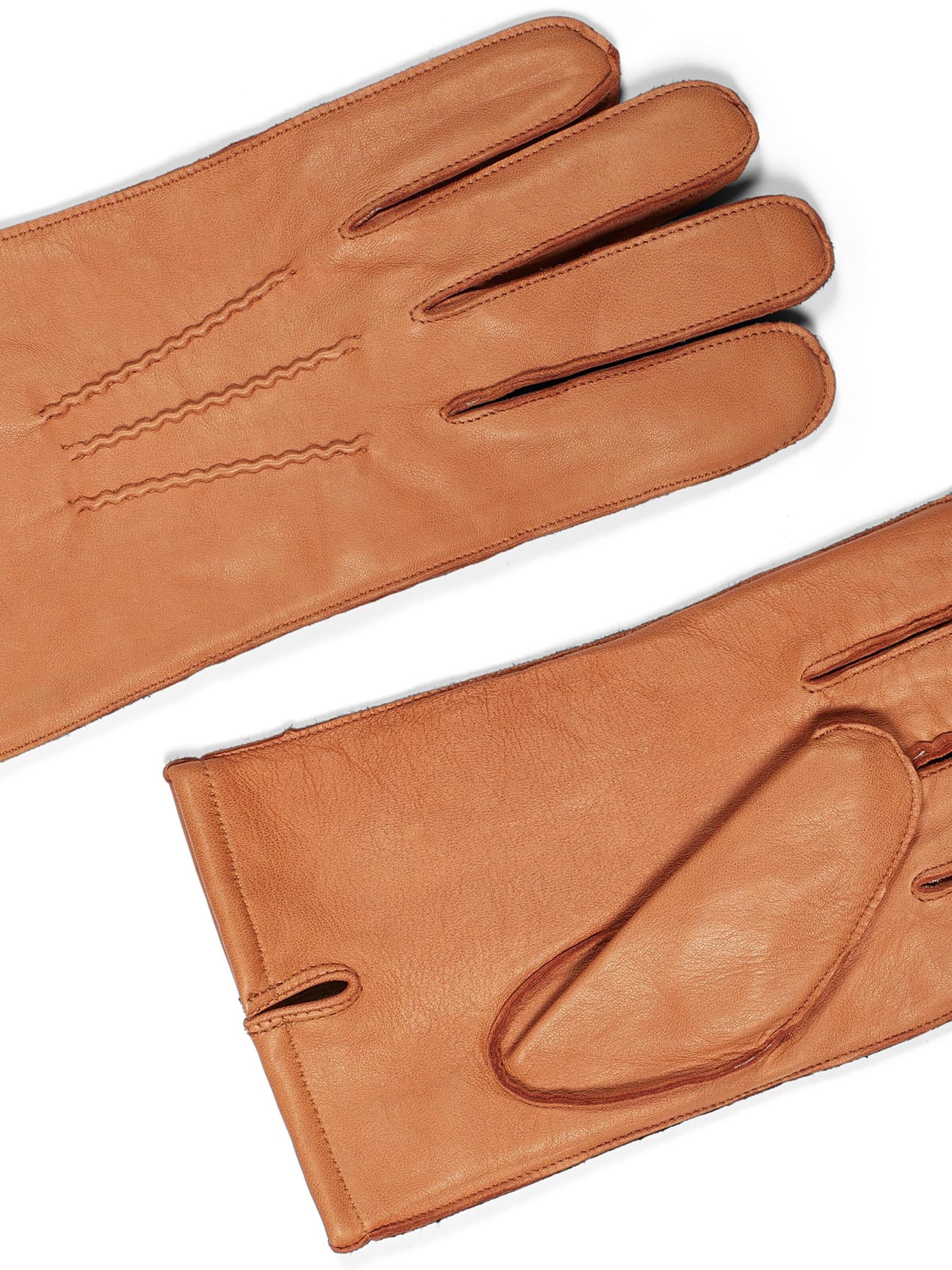 Howard London - Guantes con dedos 'Leather Gloves William Tan' en beige