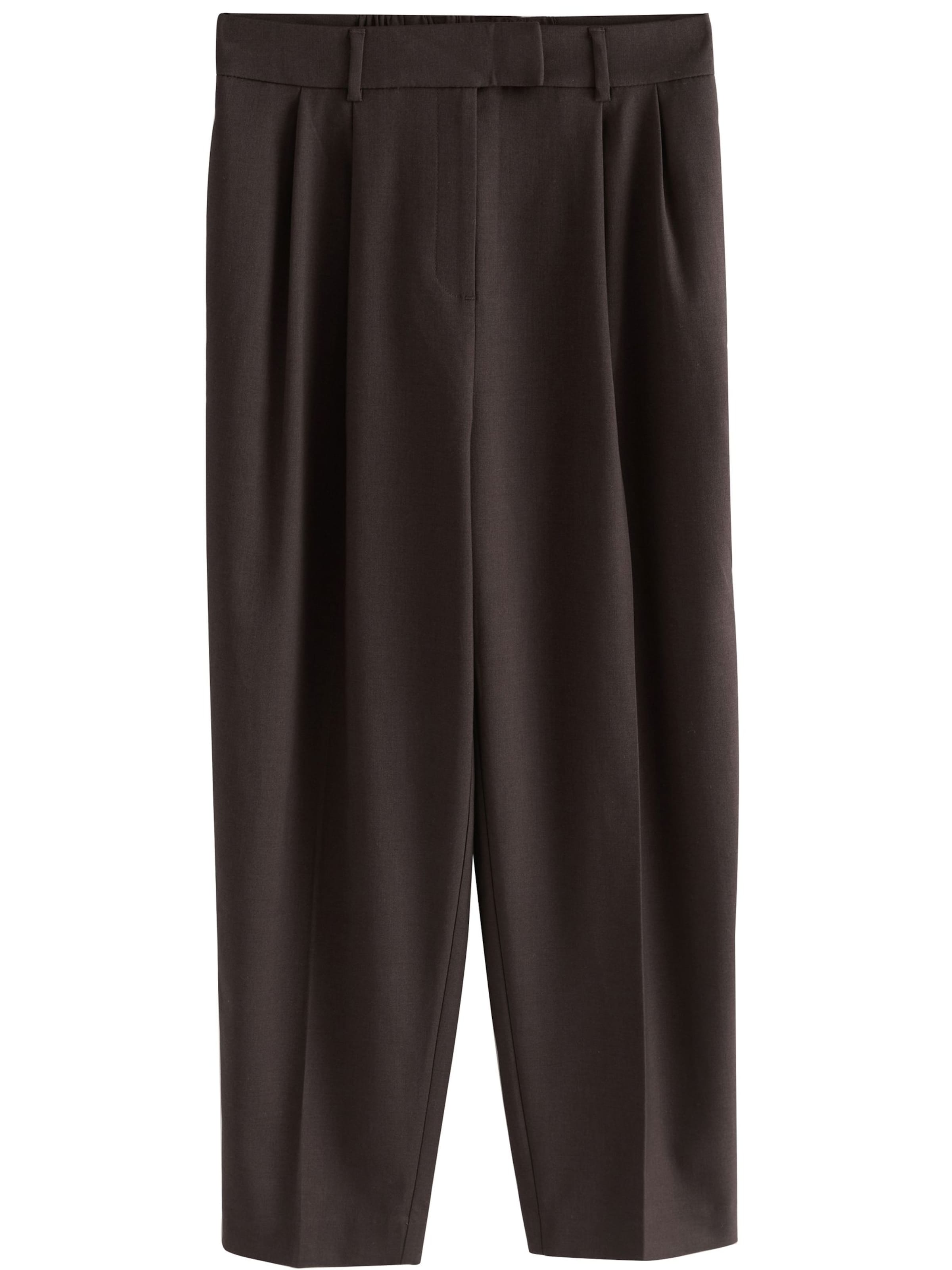 Next Pantalon à pince en chocolat, Vue avec produit