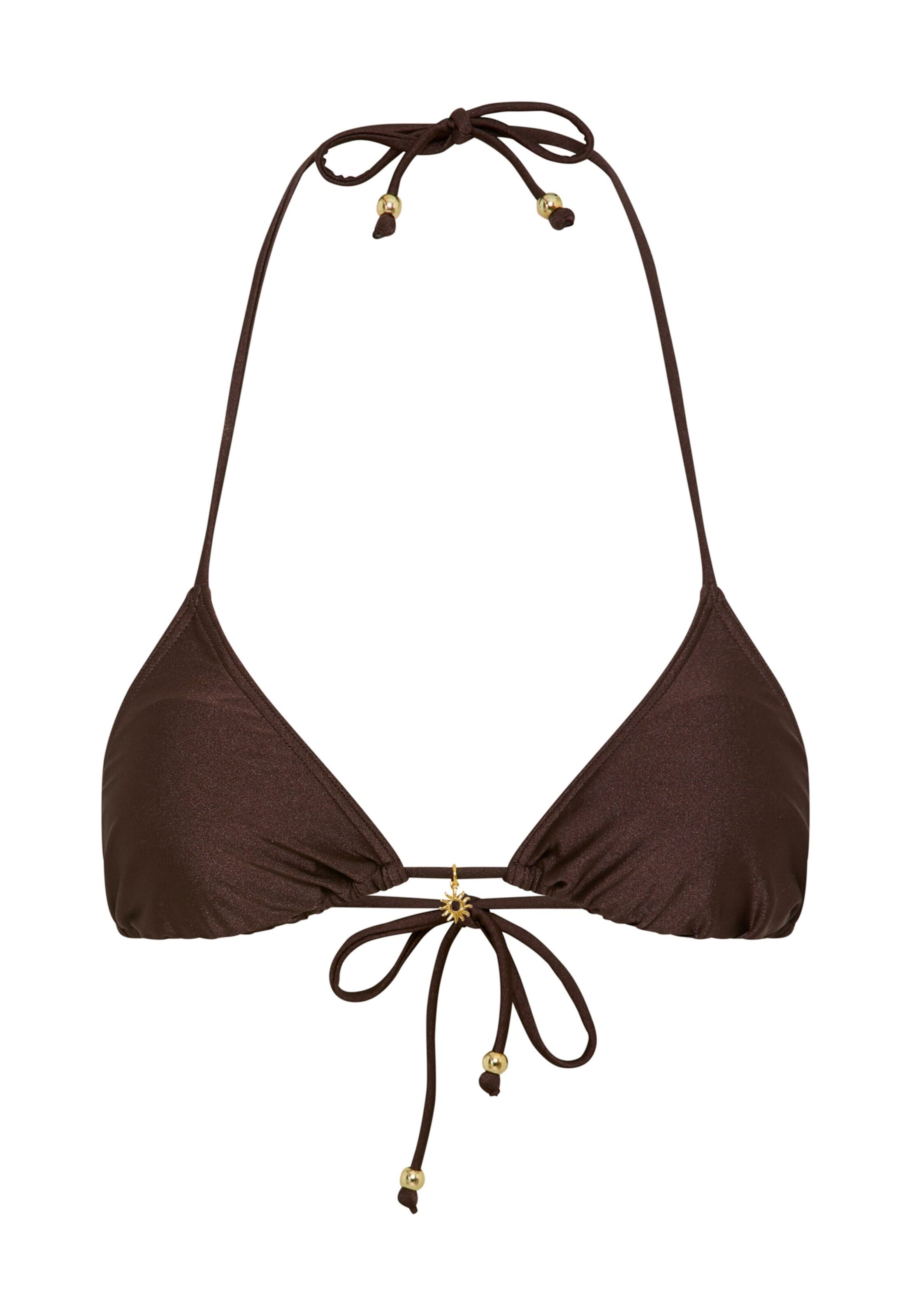 LSCN by LASCANA Triangle Bikini top 'Mix-Kini' in Brown: front