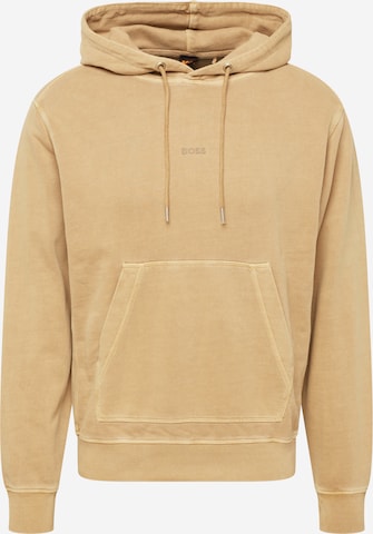 BOSS Orange Sweatshirt 'Wefadehoody' in Beige: voorkant