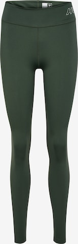 Skinny Pantalon de sport 'FUNDAMENTAL ' Hummel en vert : devant