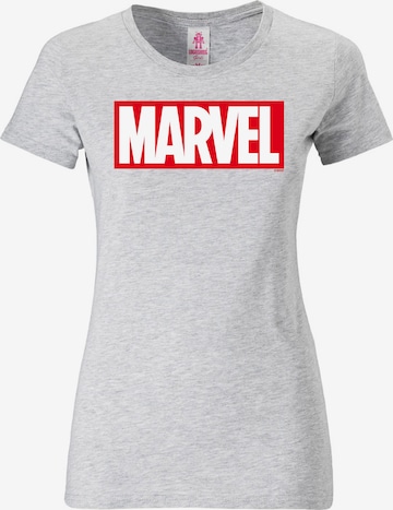 LOGOSHIRT T-Shirt 'Marvel' in Grau: predná strana