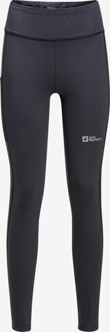 JACK WOLFSKIN Skinny Workout Pants 'KLINTAL' in Black: front