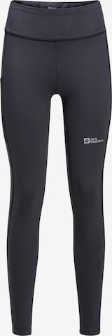 JACK WOLFSKIN Skinny Sportovní kalhoty 'KLINTAL' – černá: přední strana