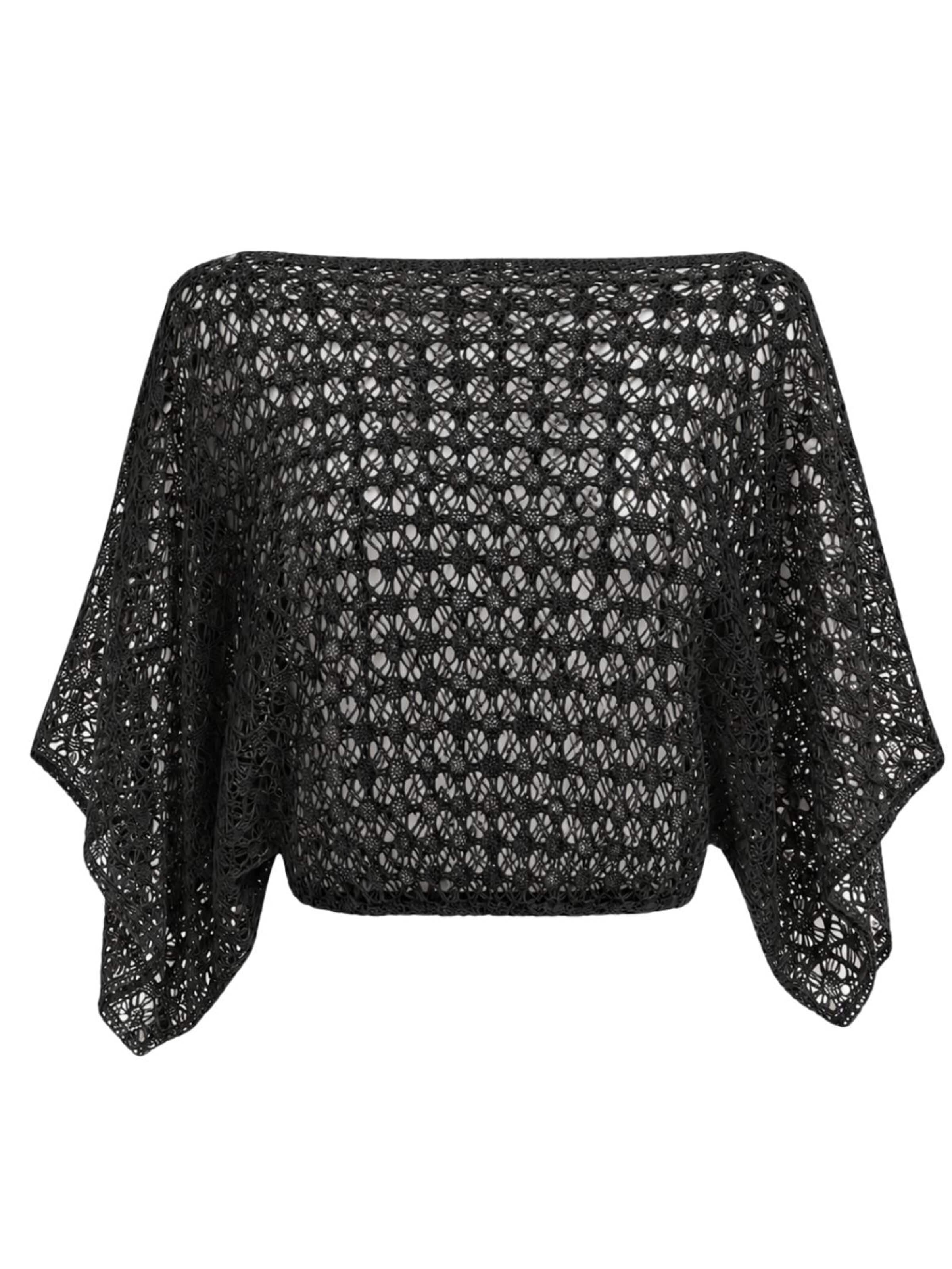 Süel knitwear - Top de punto 'Spider' en negro: frente