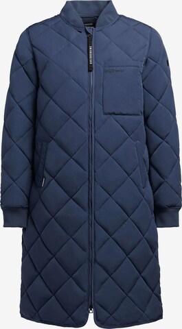 khujo Between-Seasons Coat in Blue: front