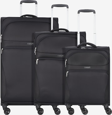 D&N Suitcase Set in Black: front