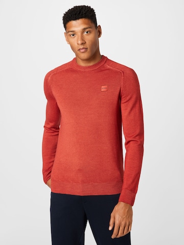 BOSS Orange Sweater 'Anserlot' in Red: front