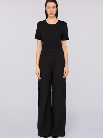 Wide Leg Pantalon Trussardi en noir : devant
