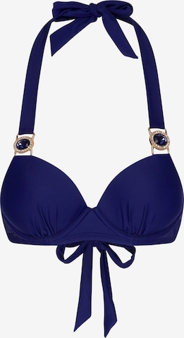 Moda Minx Bikini top 'Amour Push Up' in Blue: front