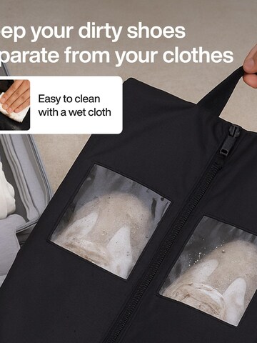 TRAVEL DUDE Reistas 'Schuhtaschen Set 2 Teilig aus recycelten Plastikflaschen, Schuhbeutel Organizer' in Zwart