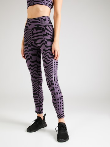 ADIDAS PERFORMANCE Skinny Workout Pants 'Opme TI' in Purple: front