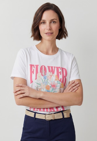 T-shirt 'Floral' Usha en blanc