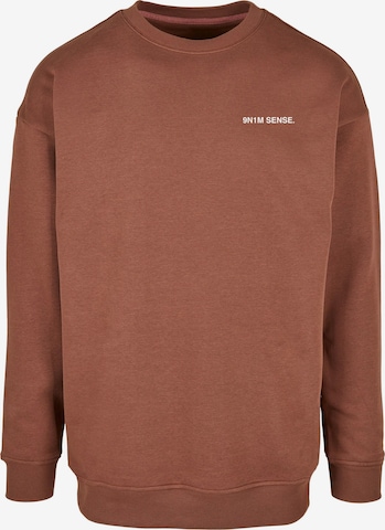 9N1M SENSE Sweatshirt 'Dubai World' in Brown: front