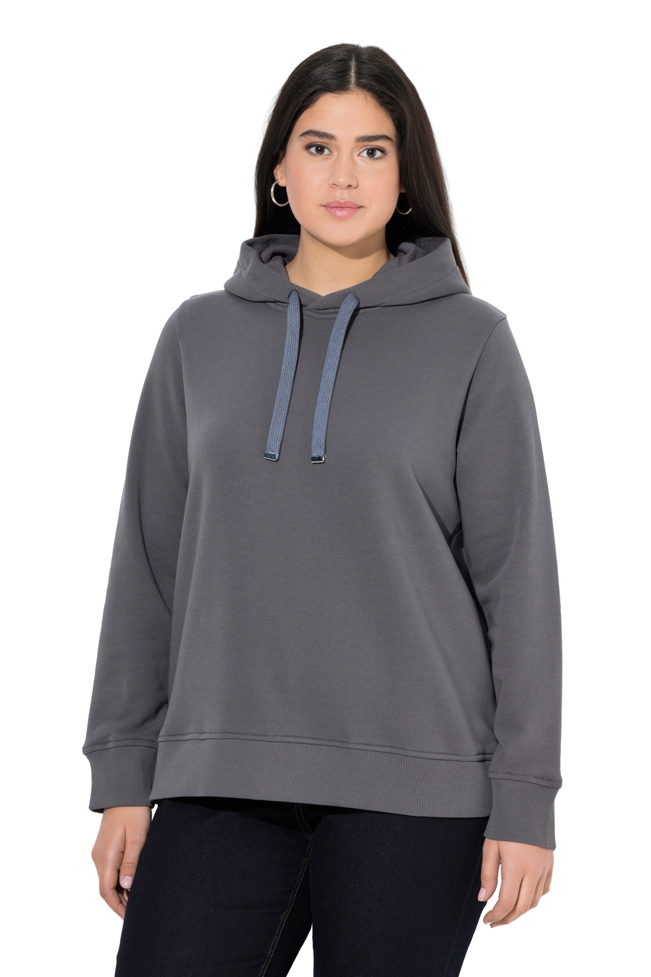 Ulla Popken Sweatshirt in Grijs: voorkant