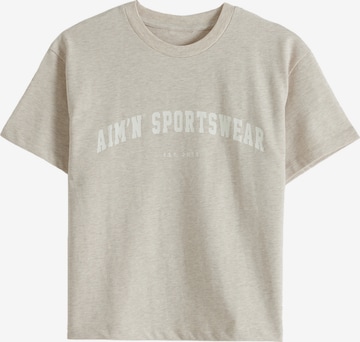 Aim'n - Camisa funcionais 'Varsity' em bege: frente
