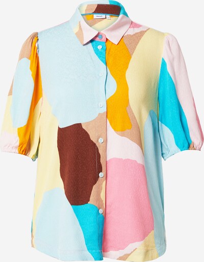 Camicia da donna 'ZIGGIE' NÜMPH di colore blu cielo / blu chiaro / arancione chiaro / rosa, Visualizzazione prodotti