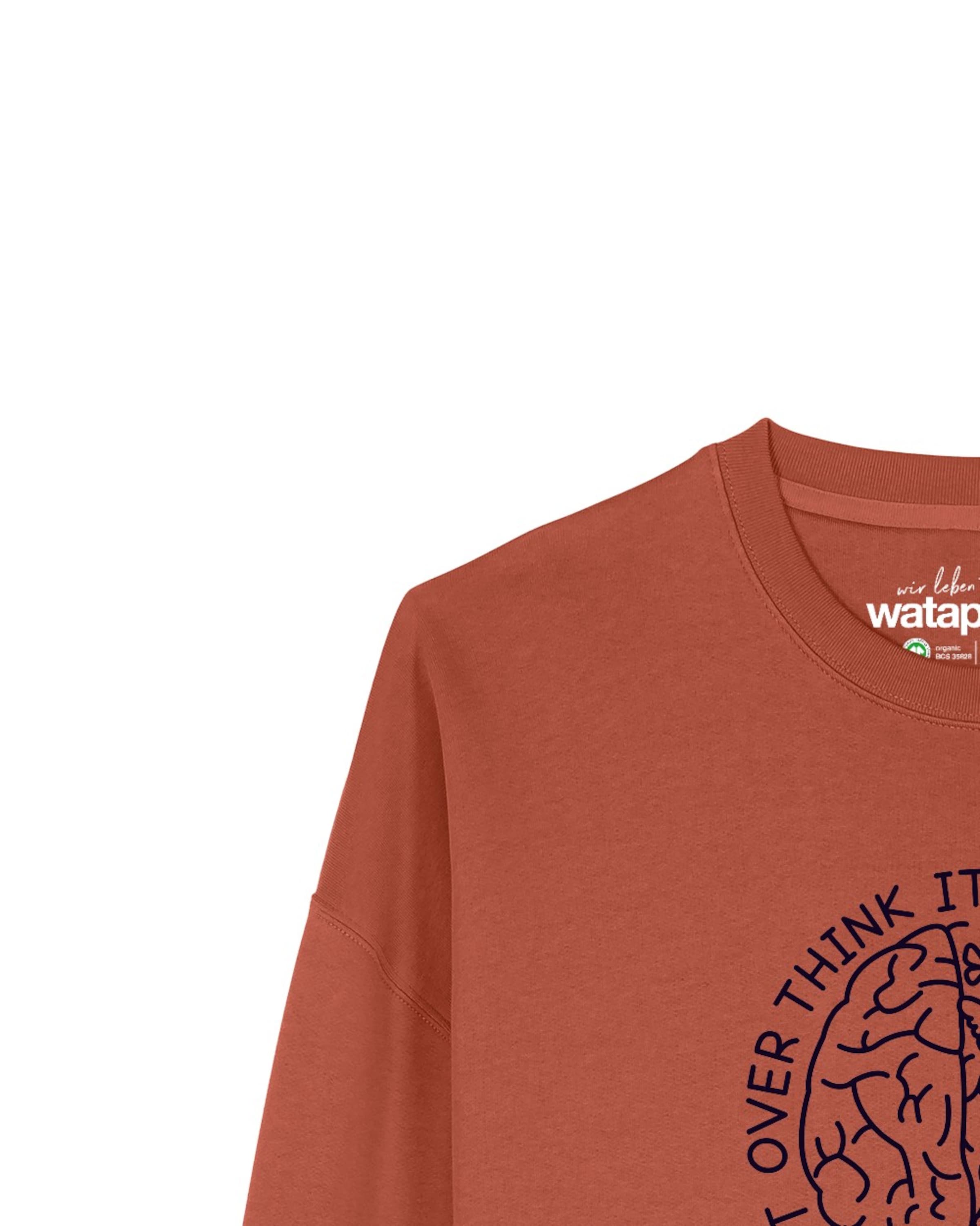 Watapparel Sweatshirt 'Don't overthink it' in Brown