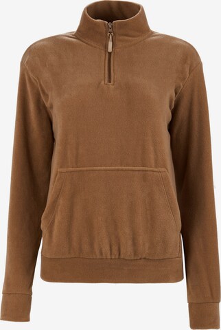 LELA Fleece Jacket in Brown: front