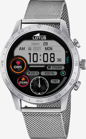 Montre digitale Lotus en argent : devant