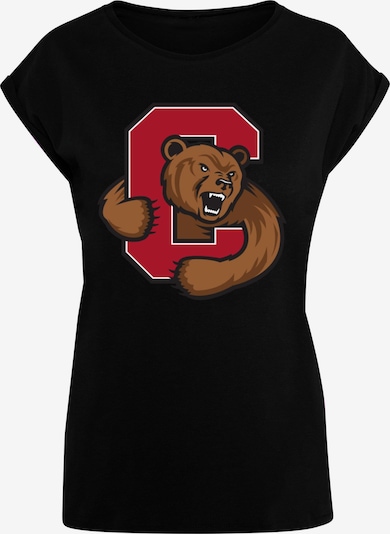 Merchcode T-shirt 'Cornell University - Bear' en marron / rouge / noir / blanc, Vue avec produit