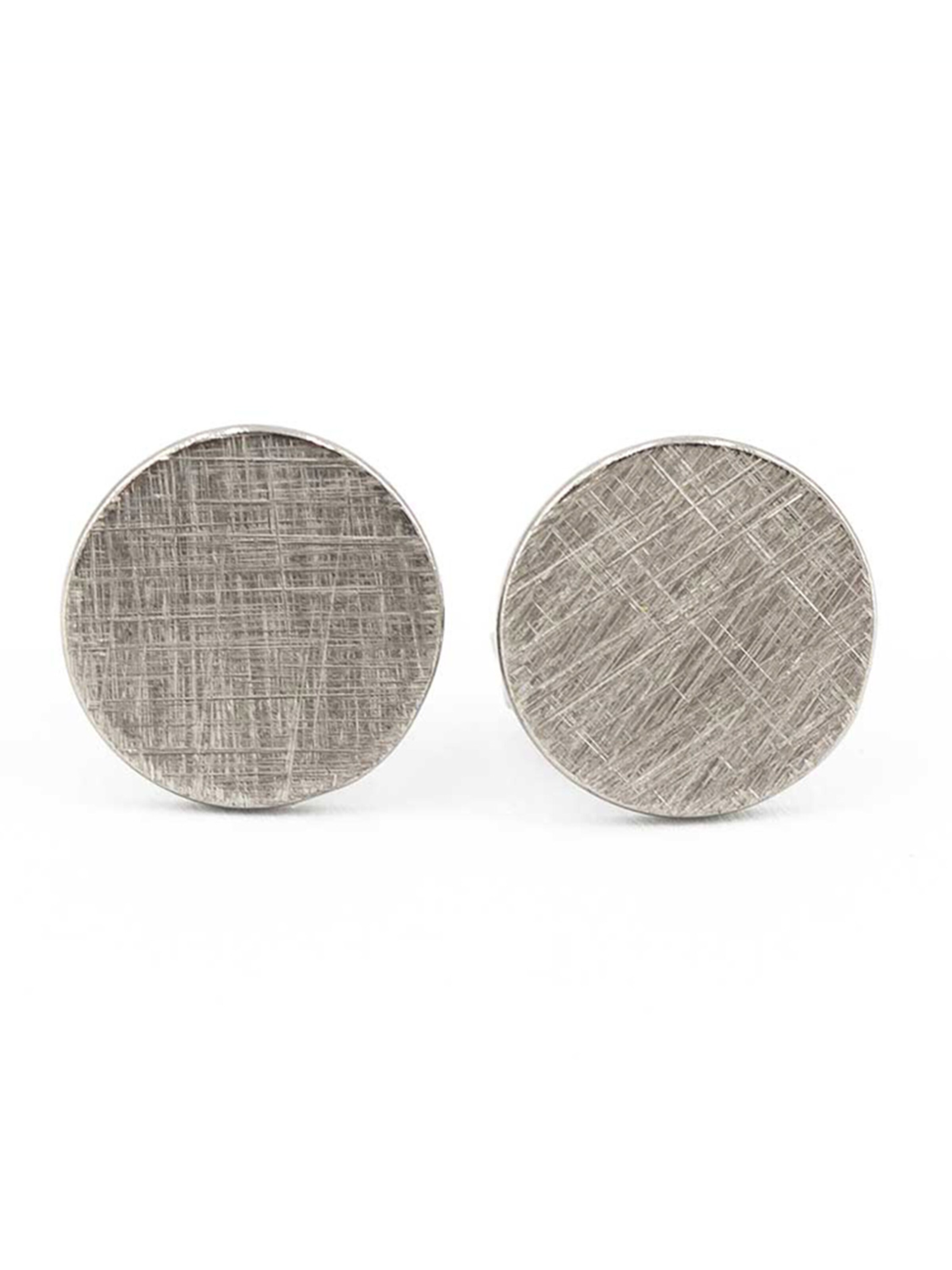 Sergio Engel Ohrringe 'Pura Ohrring 07 Edelstahl-Ohrstecker mit gekratzter Oberfläche, 3 Farben'‌‌‌‌‌‌‌‌ in Silber