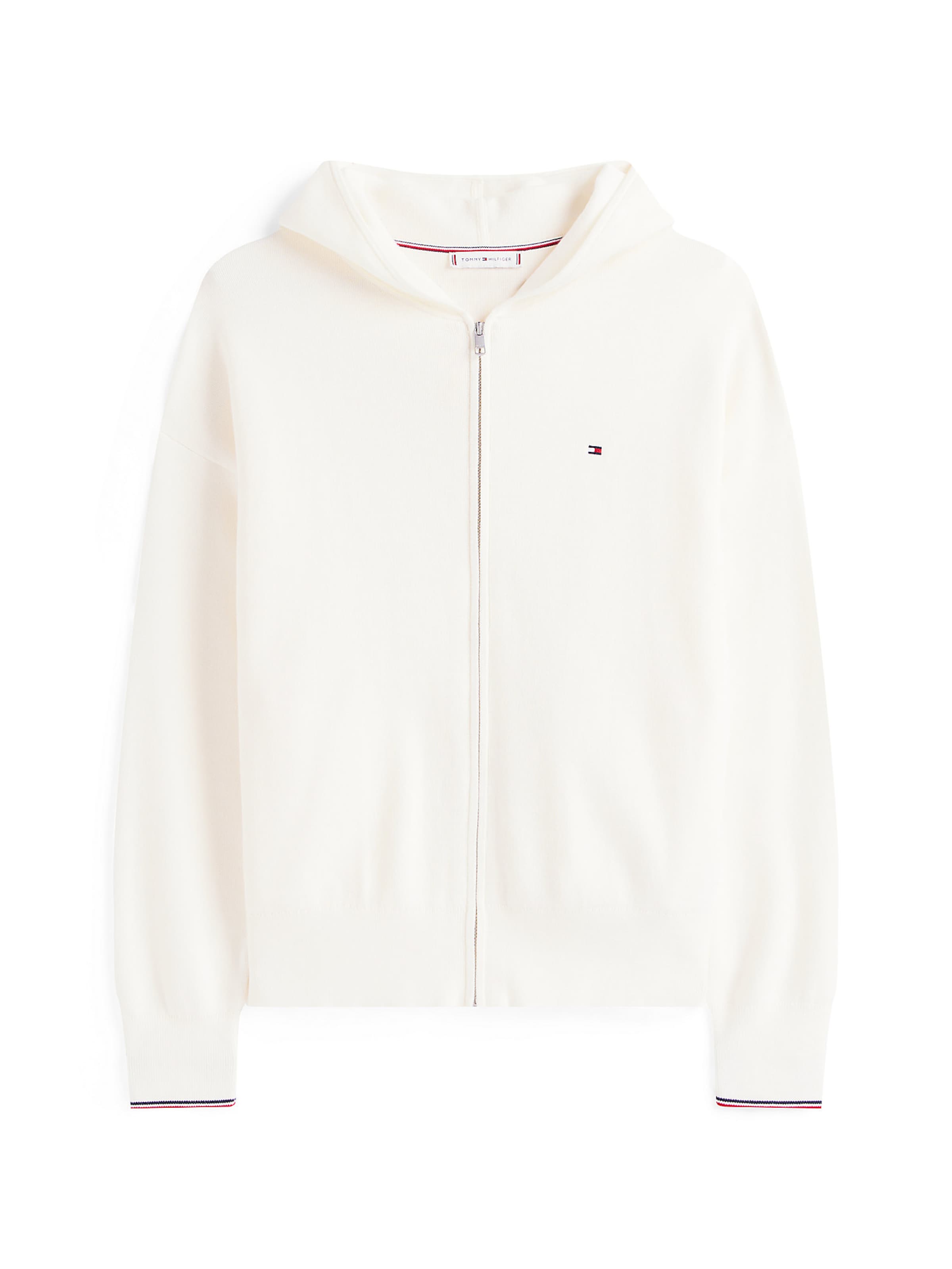 TOMMY HILFIGER Sweatjacke in Weiß: Vorderseite