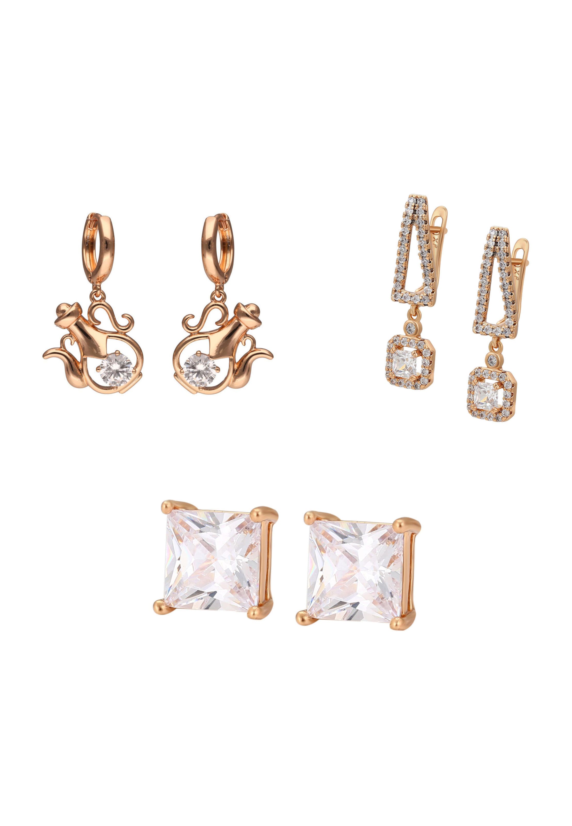 faina Earrings in Gold / White, Item view