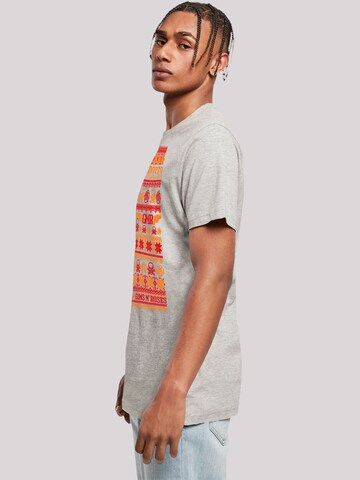 T-Shirt 'Guns And Roses Christmas' F4NT4STIC en gris