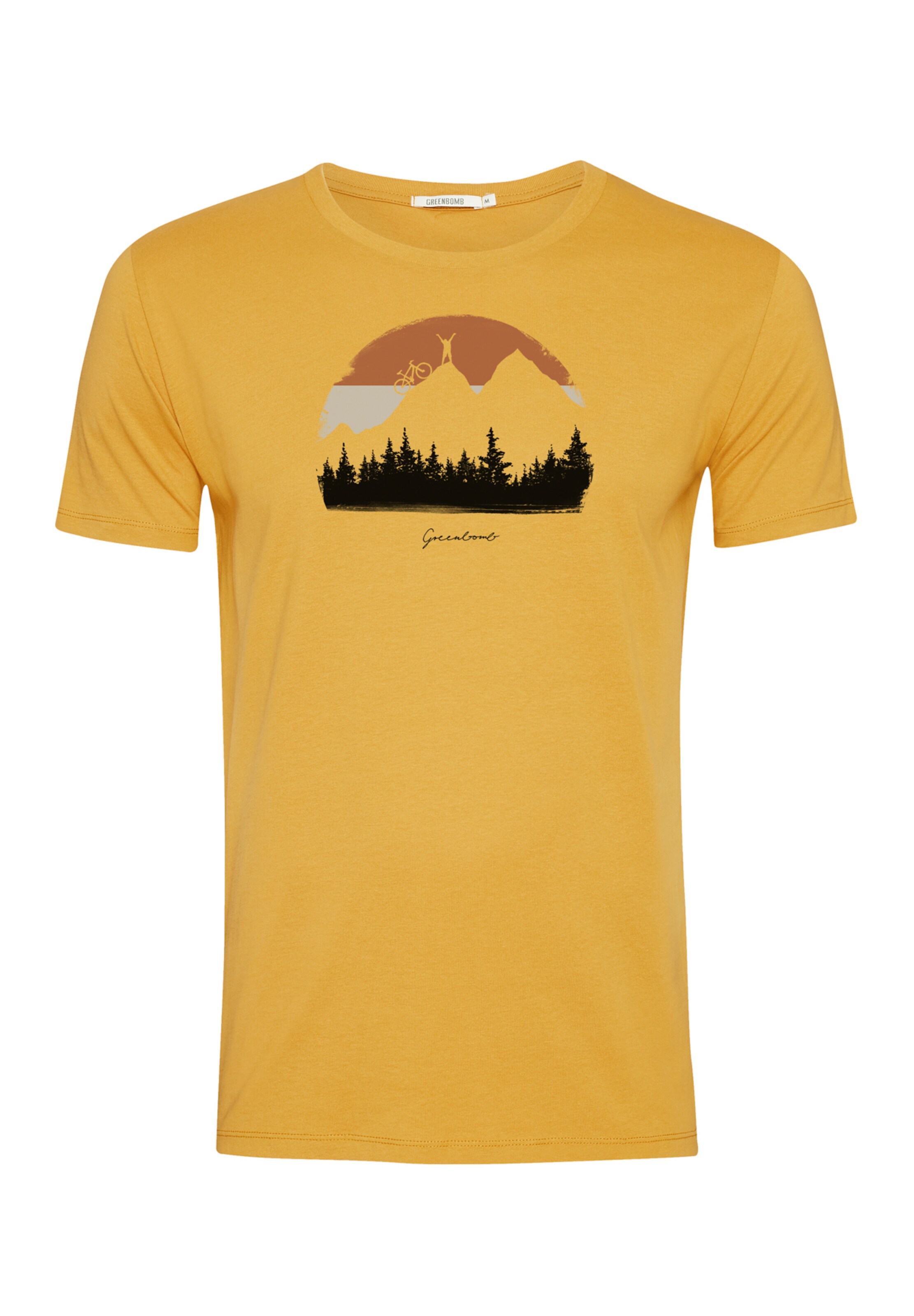 GREENBOMB Shirt 'Nature Forest Happy' in Yellow: front