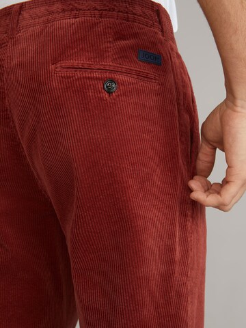 JOOP! Regular Pleat-Front Pants ' Lester ' in Red