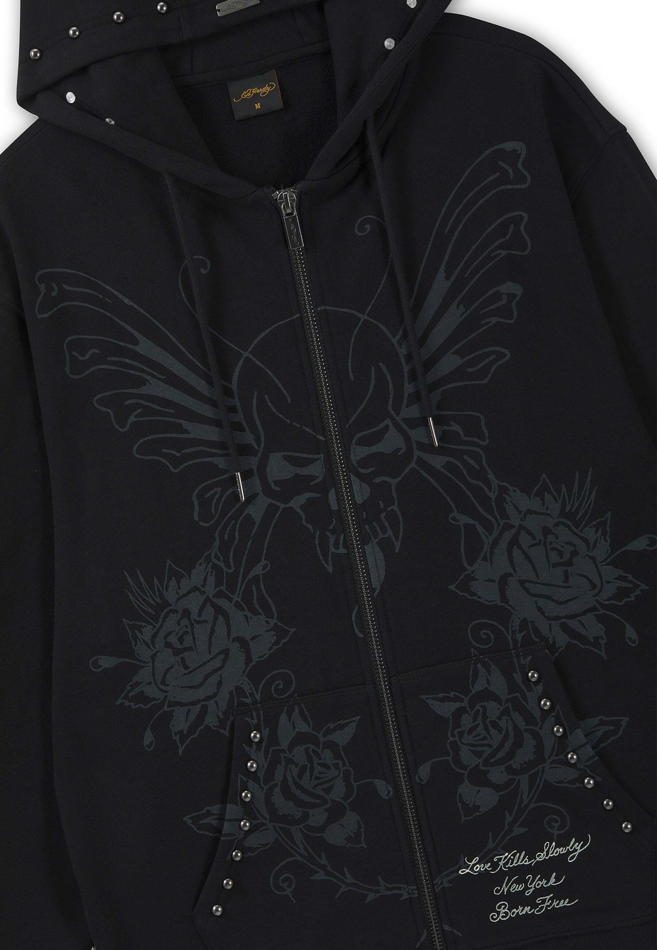 Ed Hardy Sweatjacka ' Love Kills' i svart