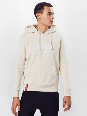 ALPHA INDUSTRIES Sweatshirt in Beige: voorkant