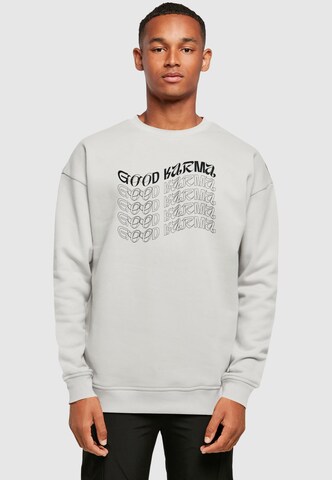 Merchcode Sweatshirt 'Good Karma' in Grey: front