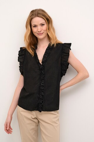 Camicia da donna 'Yvina' di Cream in nero: frontale