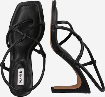 NA-KD T-Bar Sandals in Black