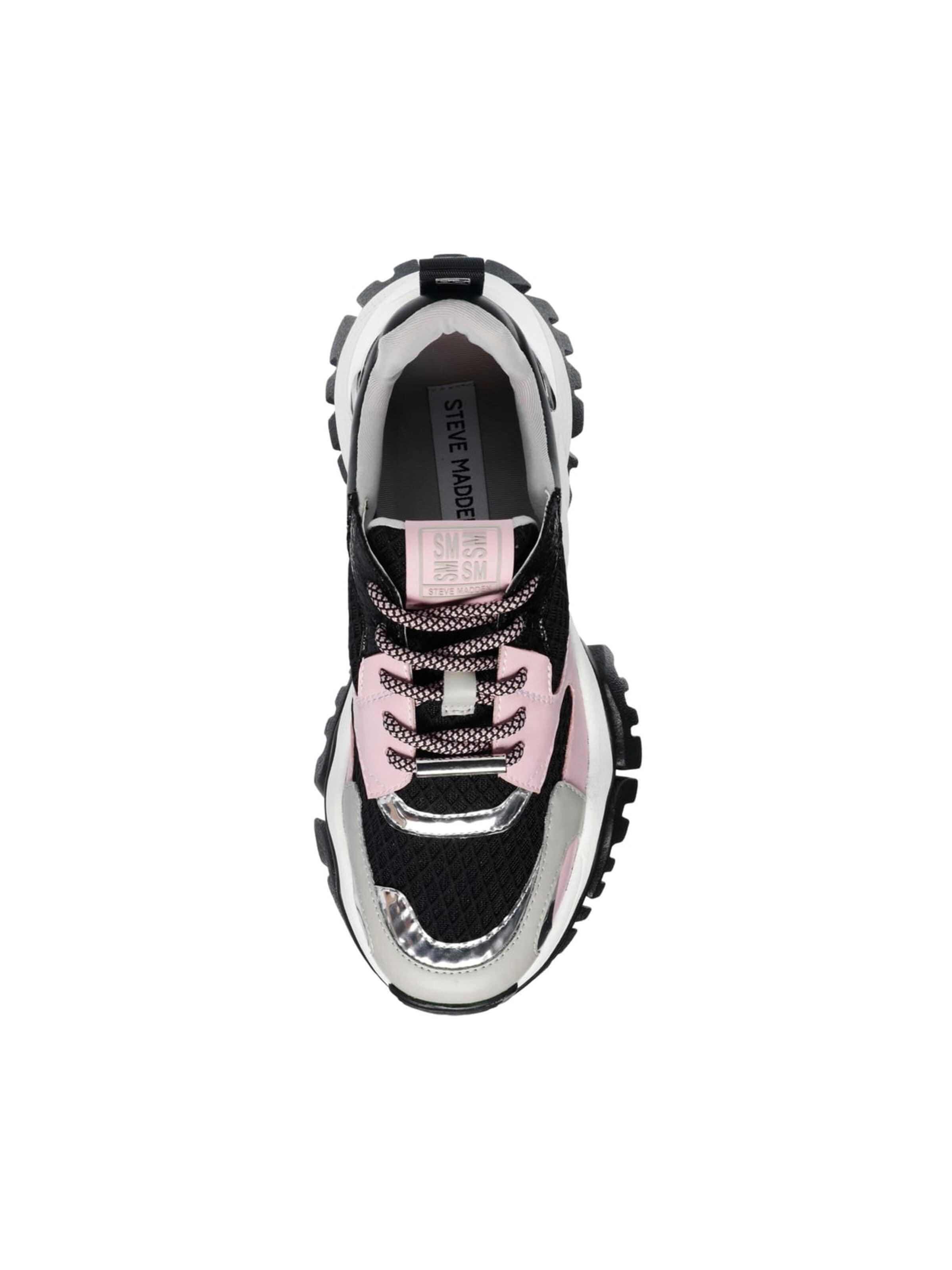 STEVE MADDEN Buty sportowe sznurowane 'Womens Trilling Pink / Blk Lace-Up Low-Profile Shoes' w kolorze różowy