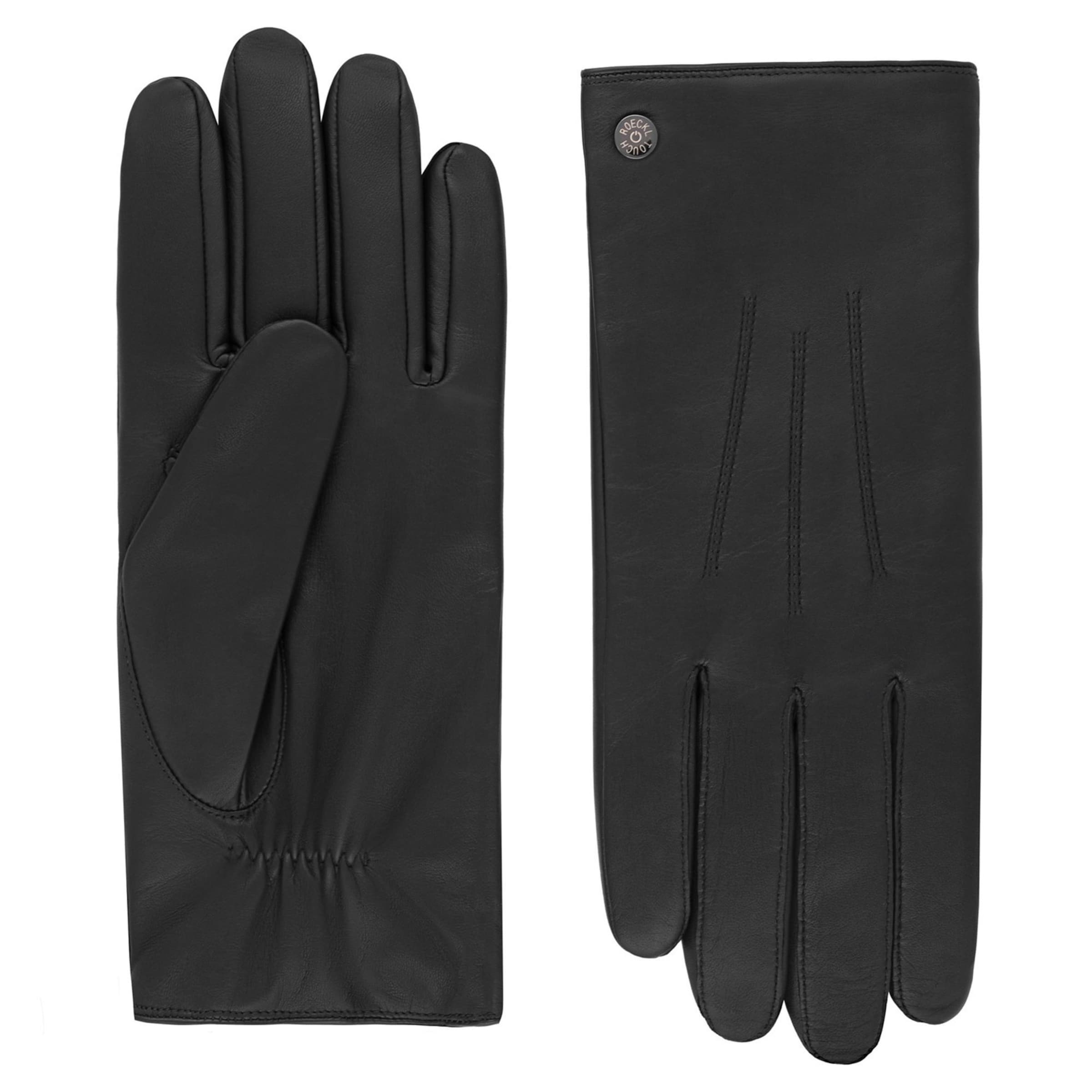 Roeckl Full Finger Gloves 'COBURG TOUCH' in Black: front