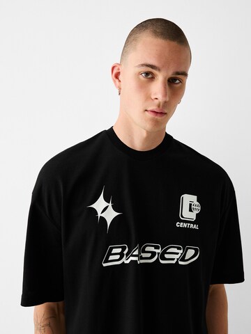 Bershka Majica | črna barva