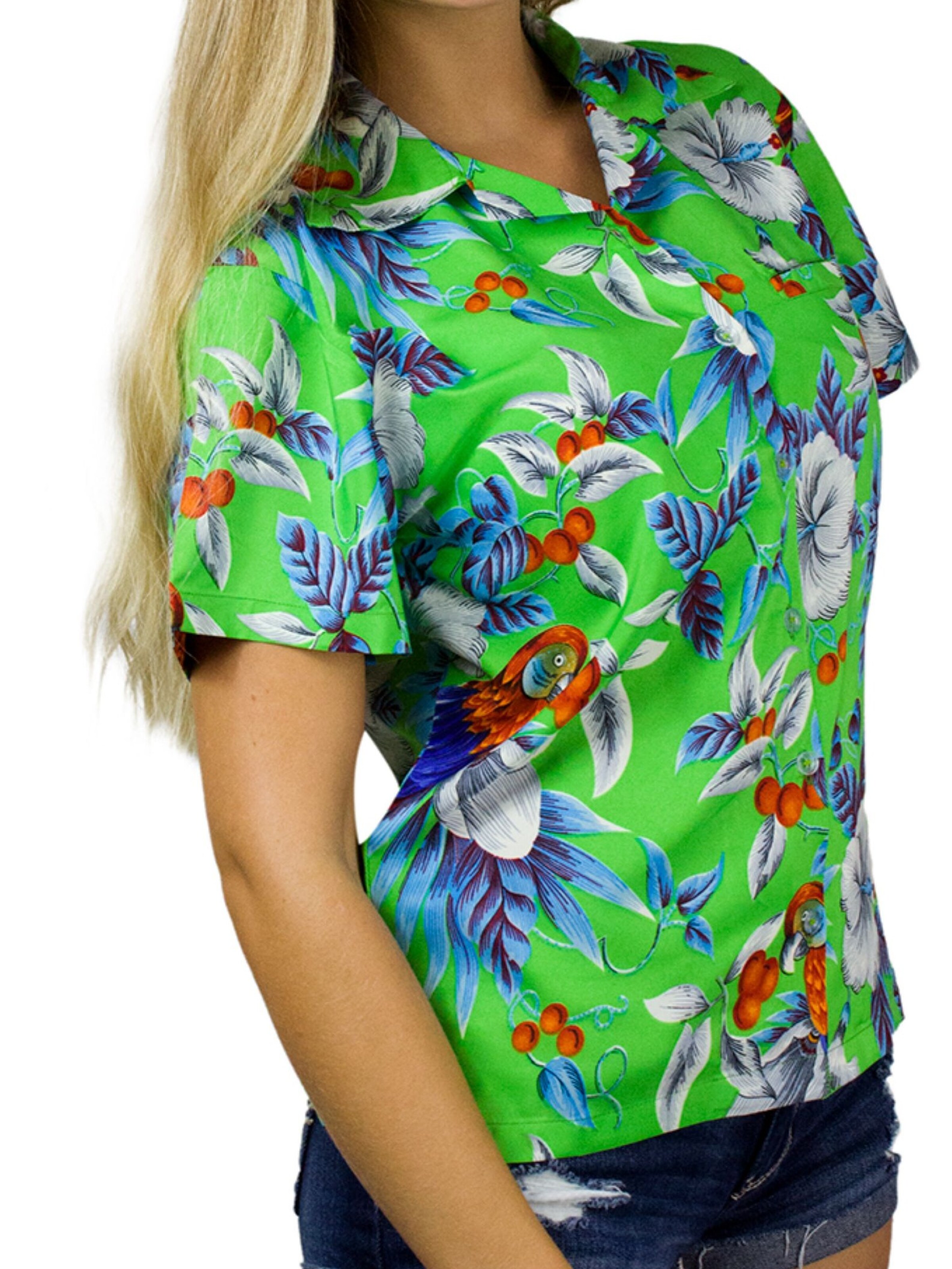 King Kameha Blouse 'Cherryparrot' in Yellow