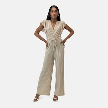 Elara Jumpsuit in Brown: front