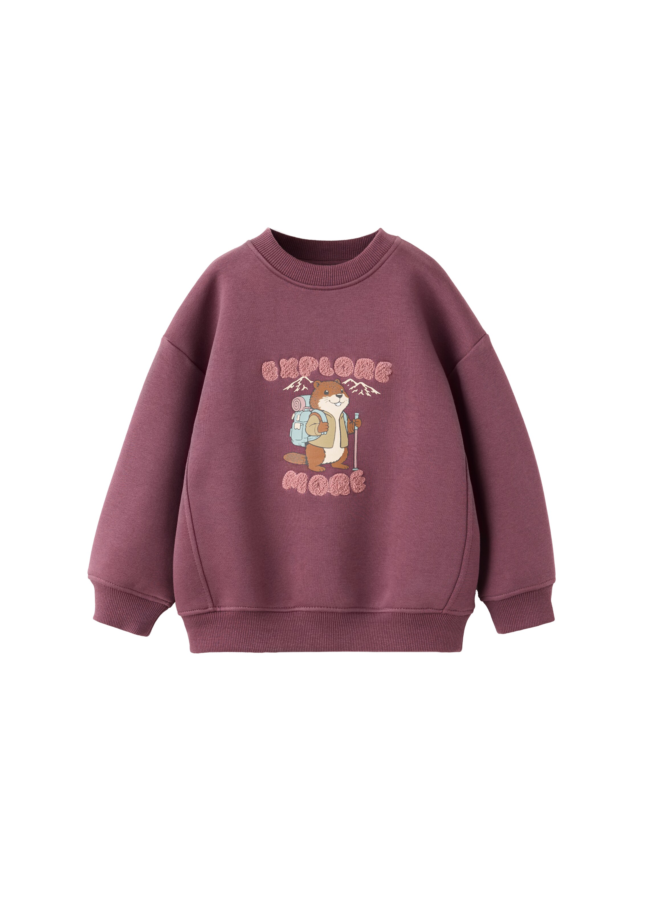 MANGO KIDS Sweatshirt 'SUDEXPL' in 98 in Light blue / Brown / Red violet, Item view