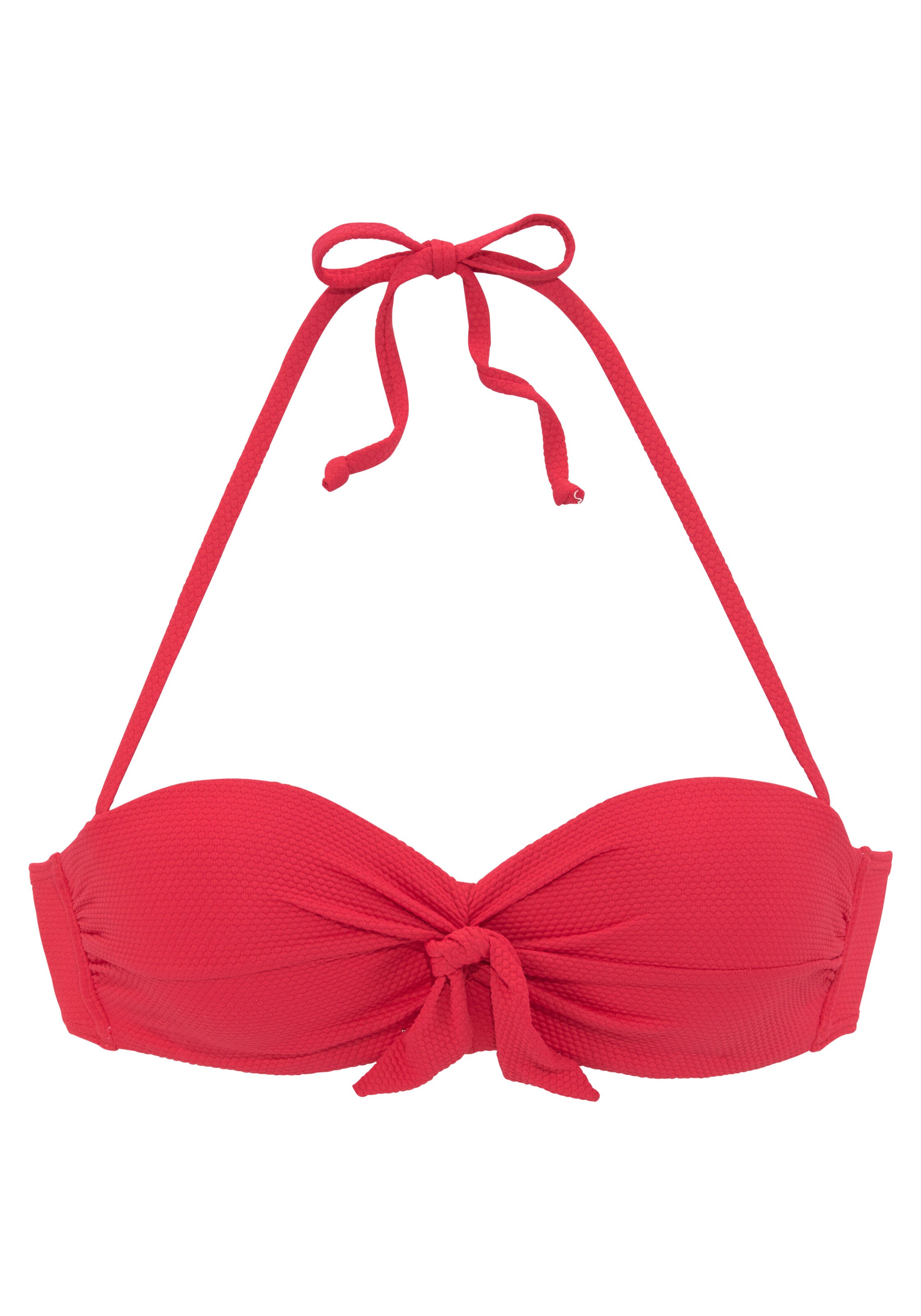 LASCANA - Balconet Top de bikini en rojo: frente