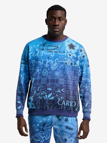 Carlo Colucci Sweatshirt 'De Chirico' in Blauw: voorkant