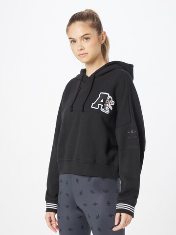 ADIDAS ORIGINALS Sweatshirt 'Short Disney' in Zwart: voorkant