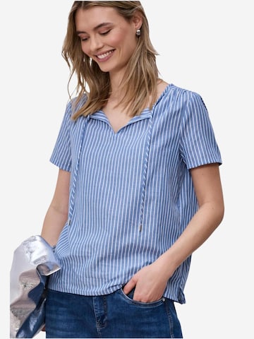 Camicia da donna 'Striped Shirtblouse 346431' di STREET ONE in blu: frontale